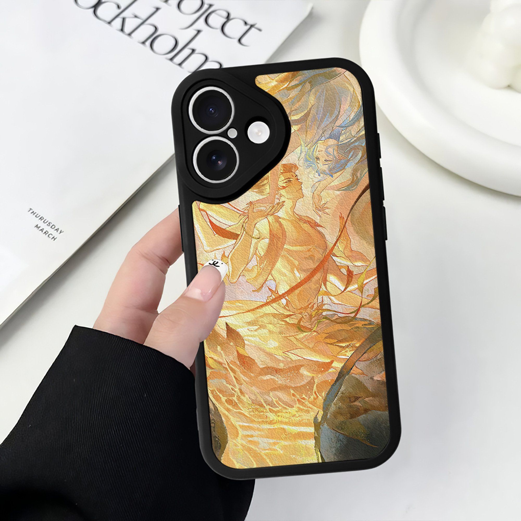 （画像用） Ne Zha 2 ナタ 魔童の大暴れ 【iPhone 16シリーズ対応】シリコンスマホケース（レザー調） 材質：シリコン